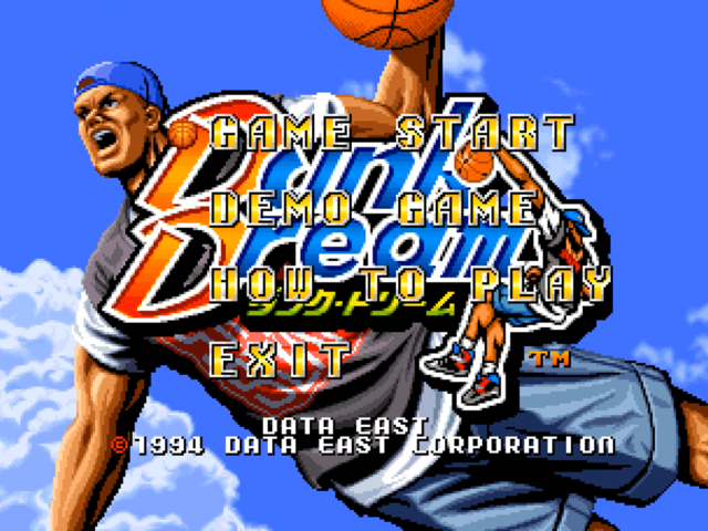 Dunk Dream title screen for Neo Geo CD